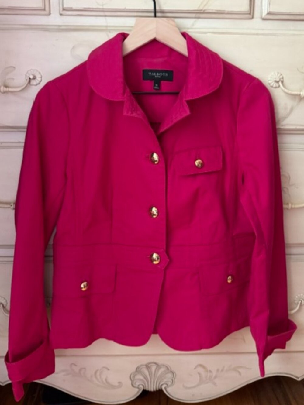 Talbots Dark Pink Blazer with gold colored buttons - size 8P